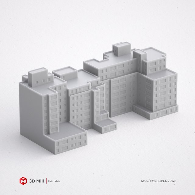 3d print miniature building rb-us-ny-028 3D Принт Модель .c4d .max .obj .3ds .fbx .stl .blend 