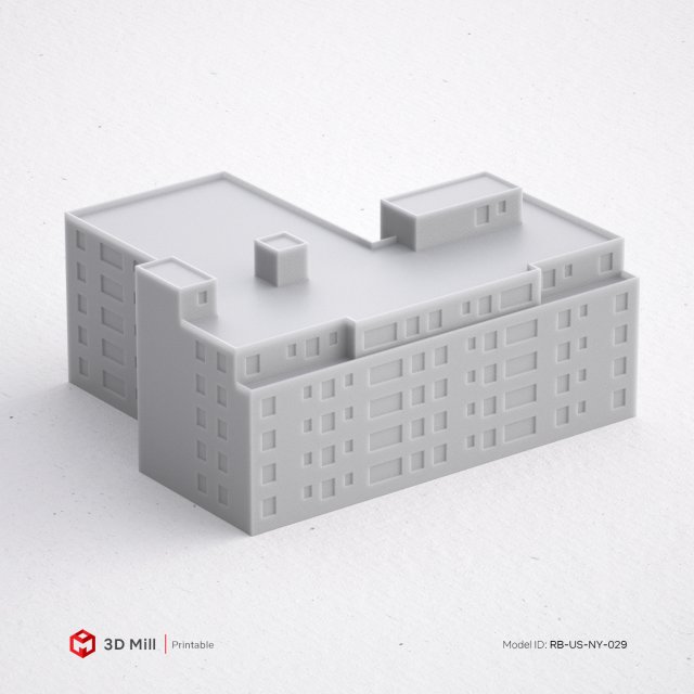3d print miniature building rb-us-ny-029 3D 프린트 모델 .c4d .max .obj .3ds .fbx .stl .blend 