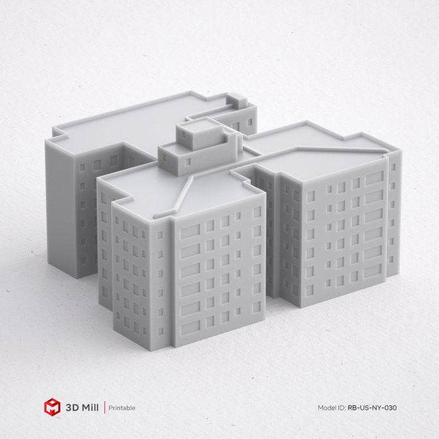 3d print miniature building rb-us-ny-030 Model Cetak 3D .c4d .max .obj .3ds .fbx .stl .blend 