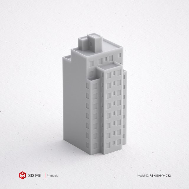 3d print miniature building rb-us-ny-032 3D 프린트 모델 .c4d .max .obj .3ds .fbx .stl .blend 