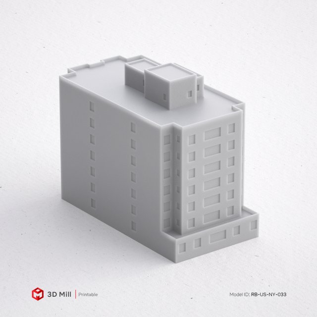 3d print miniature building rb-us-ny-033 3D Принт Модель .c4d .max .obj .3ds .fbx .stl .blend 