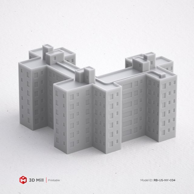 3d print miniature building rb-us-ny-034 Model Cetak 3D .c4d .max .obj .3ds .fbx .stl .blend 