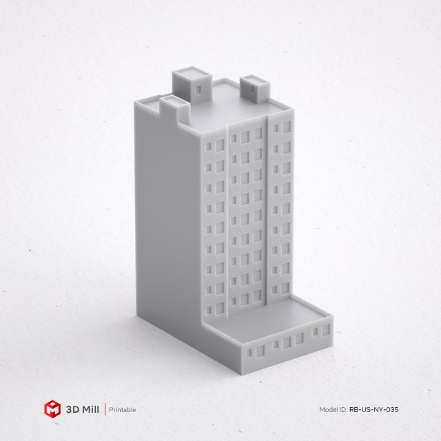 3d print miniature building rb-us-ny-035 Modelo de Impressão 3D .c4d .max .obj .3ds .fbx .stl .blend