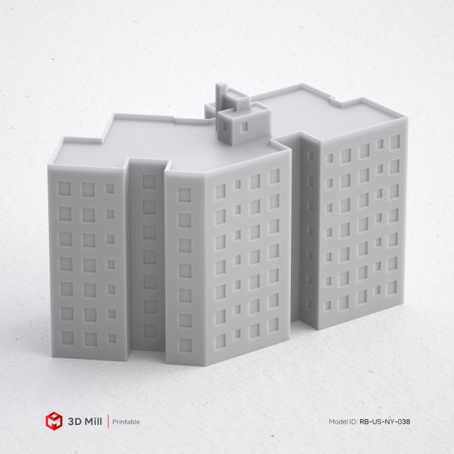 3d print miniature building rb-us-ny-038 3D 프린트 모델 .c4d .max .obj .3ds .fbx .stl .blend 
