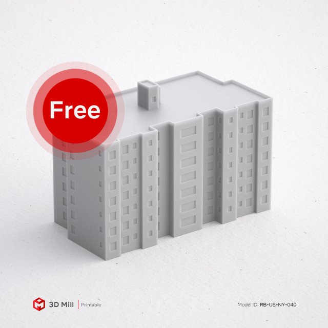 free 3d print miniature building rb-us-ny-040 3D प्रिंट मॉडल .c4d .max .obj .3ds .fbx .stl .blend 
