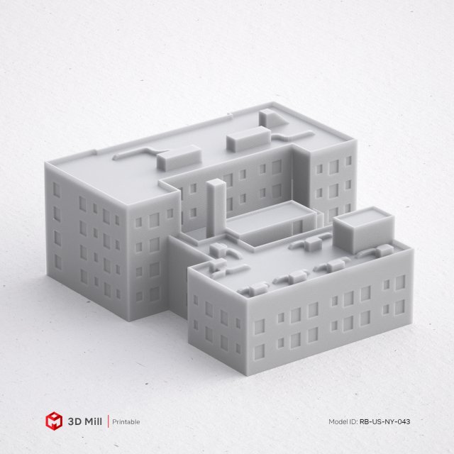 3d print miniature building rb-us-ny-043 3D Print Model .c4d .max .obj .3ds .fbx .stl .blend 