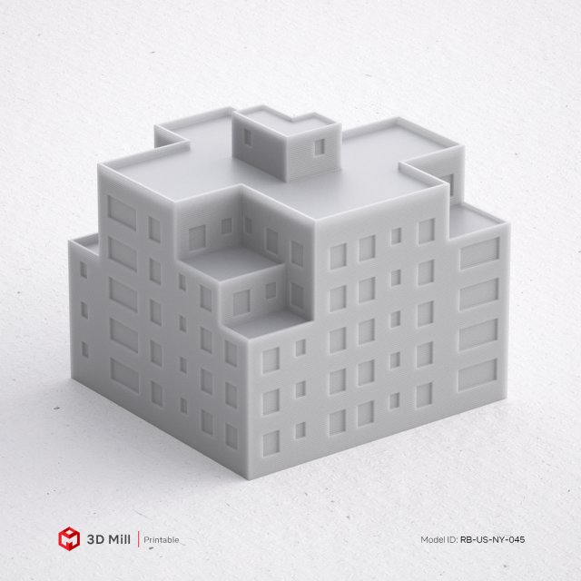 3d print miniature building rb-us-ny-045 3D 打印模型 .c4d .max .obj .3ds .fbx .stl .blend 
