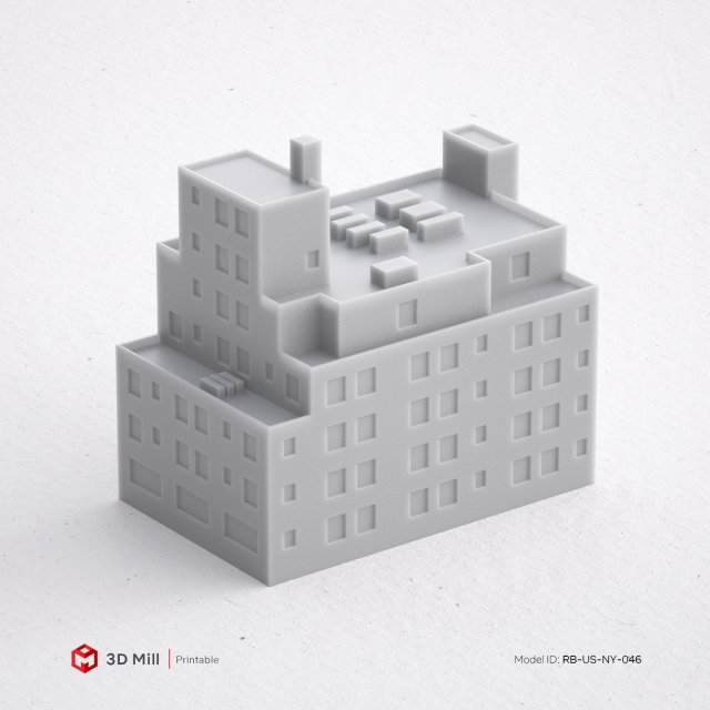 3d print miniature building rb-us-ny-046 3D Print Model .c4d .max .obj .3ds .fbx .stl .blend 