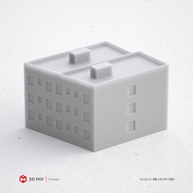 3d print miniature building rb-us-ny-050 Modelo de impresión 3D .c4d .max .obj .3ds .fbx .stl .blend 