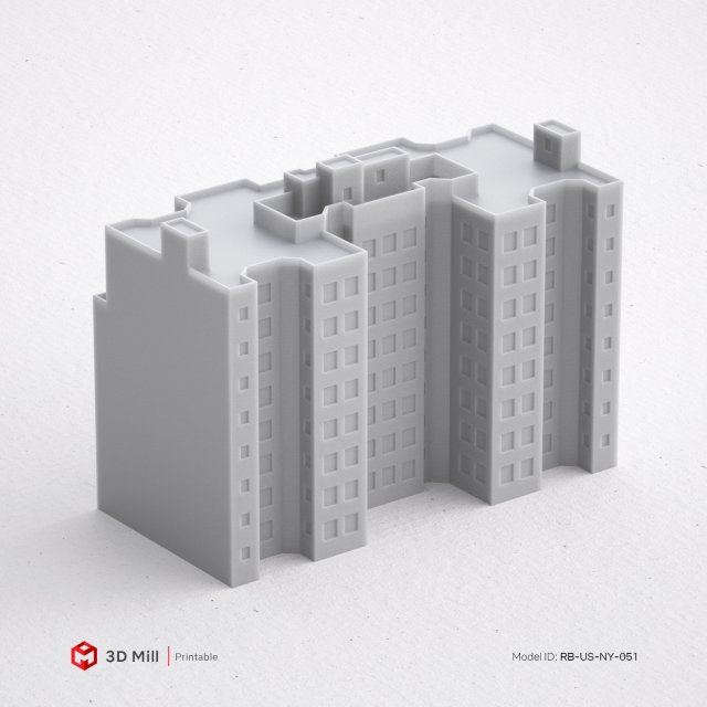 3d print miniature building rb-us-ny-051 Model do druku 3D .c4d .max .obj .3ds .fbx .stl .blend 