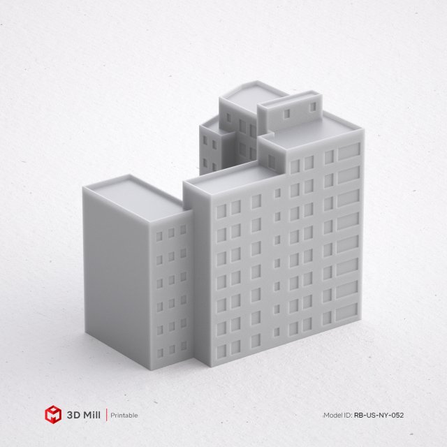 3d print miniature building rb-us-ny-052 3D Baskı Modeli .c4d .max .obj .3ds .fbx .stl .blend 