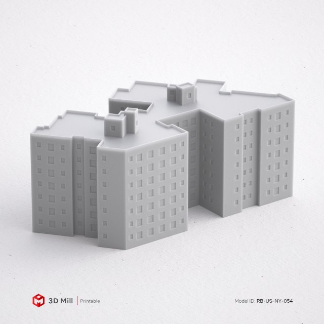 3d print miniature building rb-us-ny-054 Modelo de impresión 3D .c4d .max .obj .3ds .fbx .stl .blend 