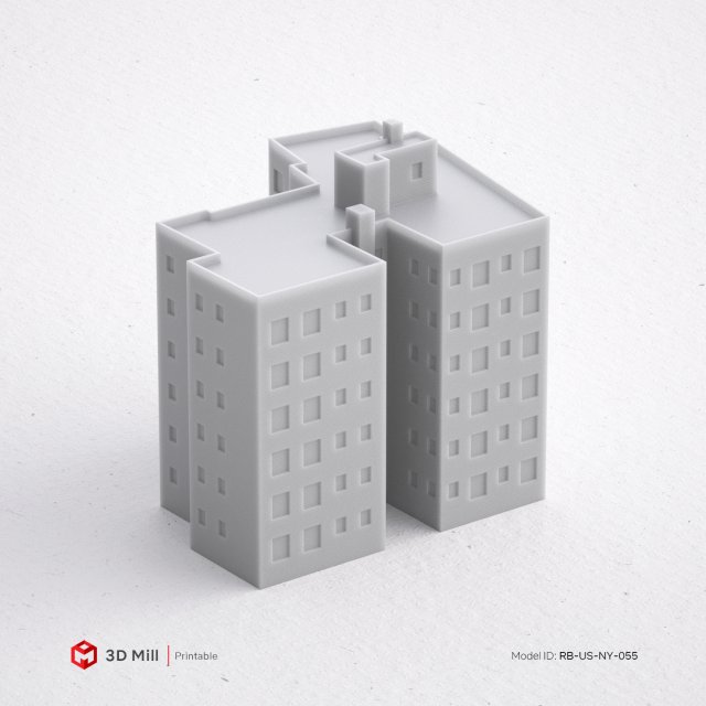 3d print miniature building rb-us-ny-055 Modèles 3D en vedette .c4d .max .obj .3ds .fbx .stl .blend 