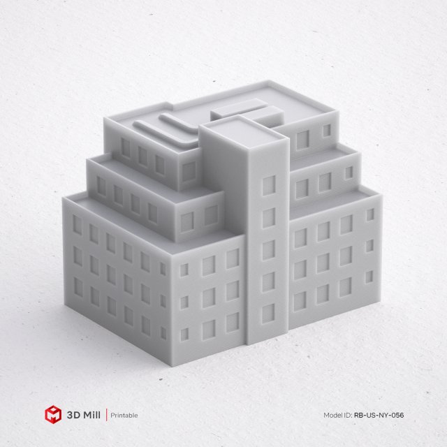 3d print miniature building rb-us-ny-056 Modello di stampa 3D .c4d .max .obj .3ds .fbx .stl .blend 