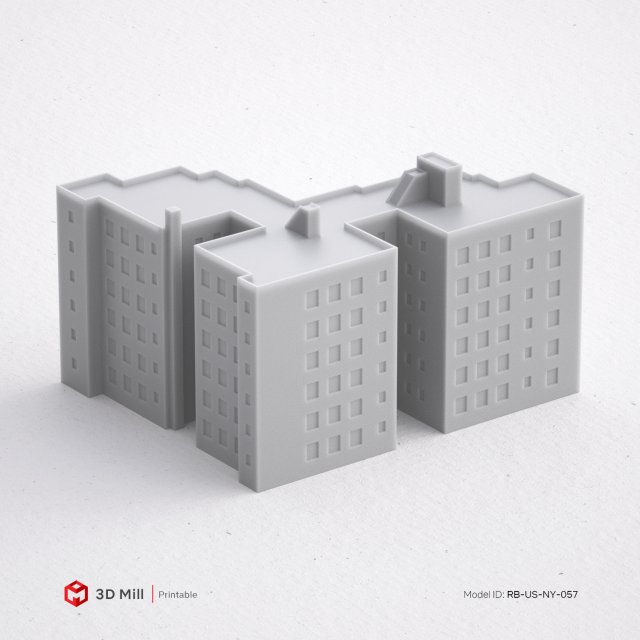 3d print miniature building rb-us-ny-057 3D 打印模型 .c4d .max .obj .3ds .fbx .stl .blend 