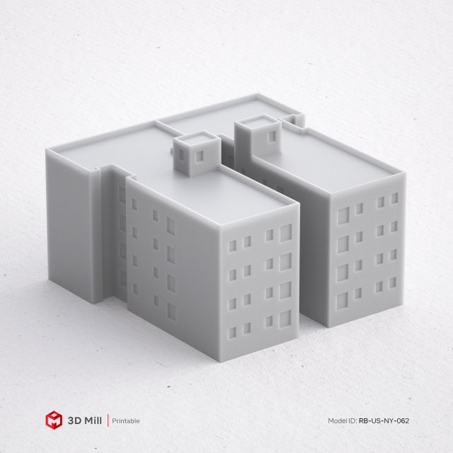 3d print miniature building rb-us-ny-062 Model Cetak 3D .c4d .max .obj .3ds .fbx .stl .blend 
