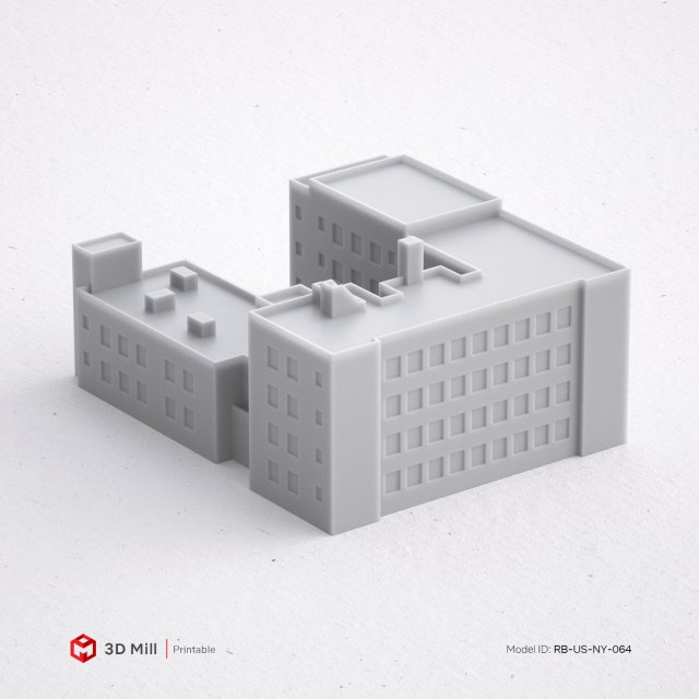 3d print miniature building rb-us-ny-064 3D 打印模型 .c4d .max .obj .3ds .fbx .stl .blend 