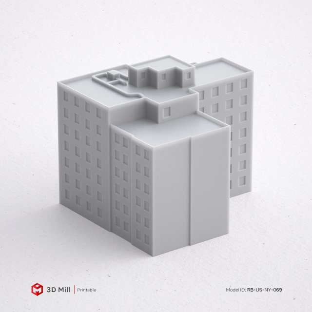3d print miniature building rb-us-ny-069 3D Принт Модель .c4d .max .obj .3ds .fbx .stl .blend 