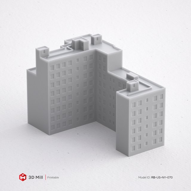 3d print miniature building rb-us-ny-070 3D 프린트 모델 .c4d .max .obj .3ds .fbx .stl .blend 