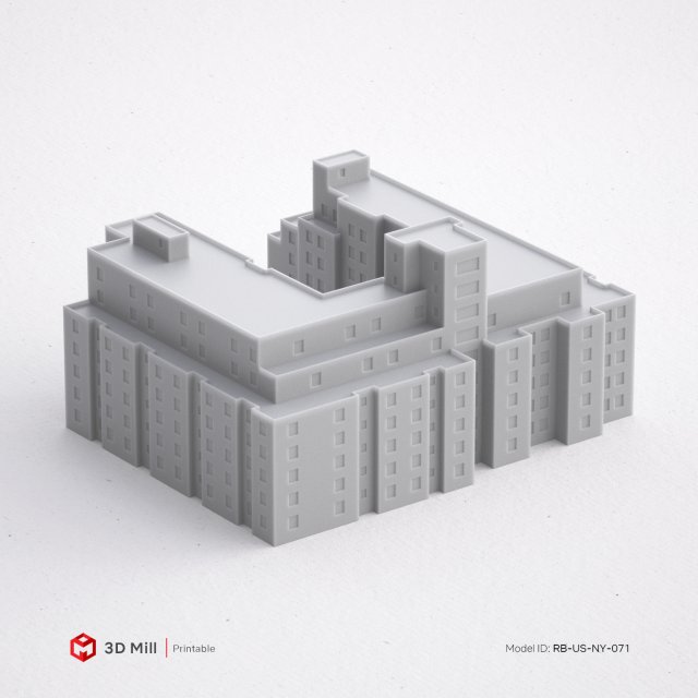 3d print miniature building rb-us-ny-071 3D Print Model .c4d .max .obj .3ds .fbx .stl .blend 