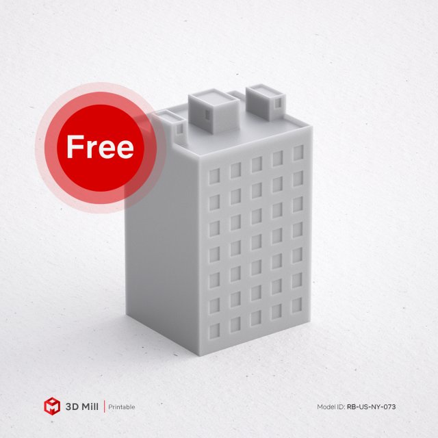free 3d print miniature building rb-us-ny-073 3Dプリントモデル .c4d .max .obj .3ds .fbx .stl .blend 