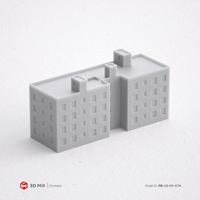 3d print miniature building rb-us-ny-074 Model do druku 3D .c4d .max .obj .3ds .fbx .stl .blend 