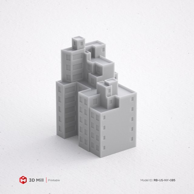 3d print miniature building rb-us-ny-085 Modello di stampa 3D .c4d .max .obj .3ds .fbx .stl .blend 