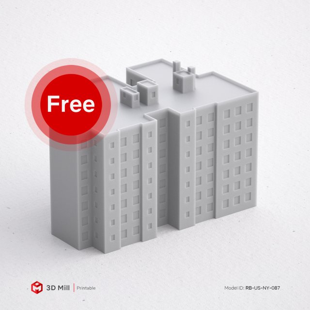 free 3d print miniature building rb-us-ny-087 Model do druku 3D .c4d .max .obj .3ds .fbx .stl .blend 