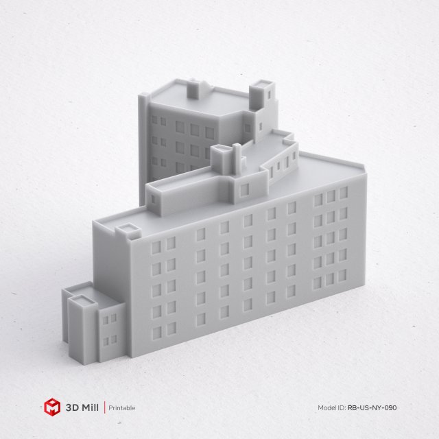 3d print miniature building rb-us-ny-090 3D प्रिंट मॉडल .c4d .max .obj .3ds .fbx .stl .blend 