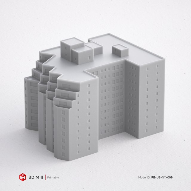 3d print miniature building rb-us-ny-099 Modèles 3D en vedette .c4d .max .obj .3ds .fbx .stl .blend 