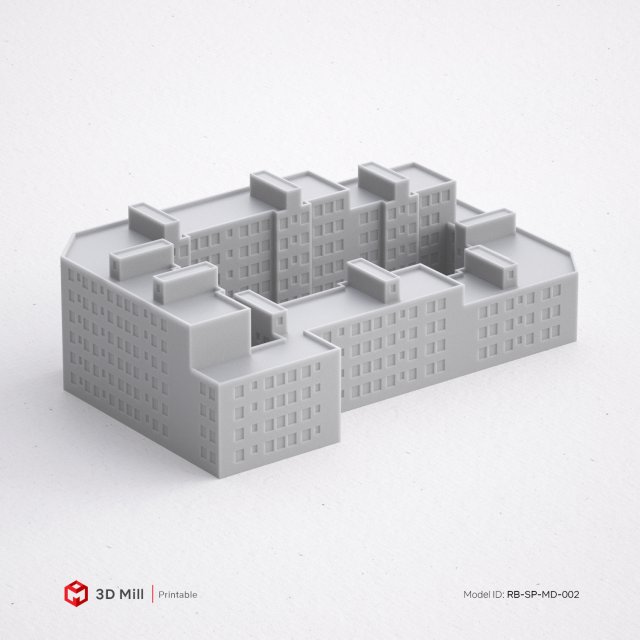 3d print miniature building rb-sp-md-002 3D प्रिंट मॉडल .c4d .max .obj .3ds .fbx .stl .blend 