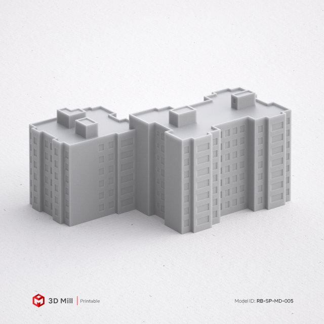 3d print miniature building rb-sp-md-005 Model Cetak 3D .c4d .max .obj .3ds .fbx .stl .blend 