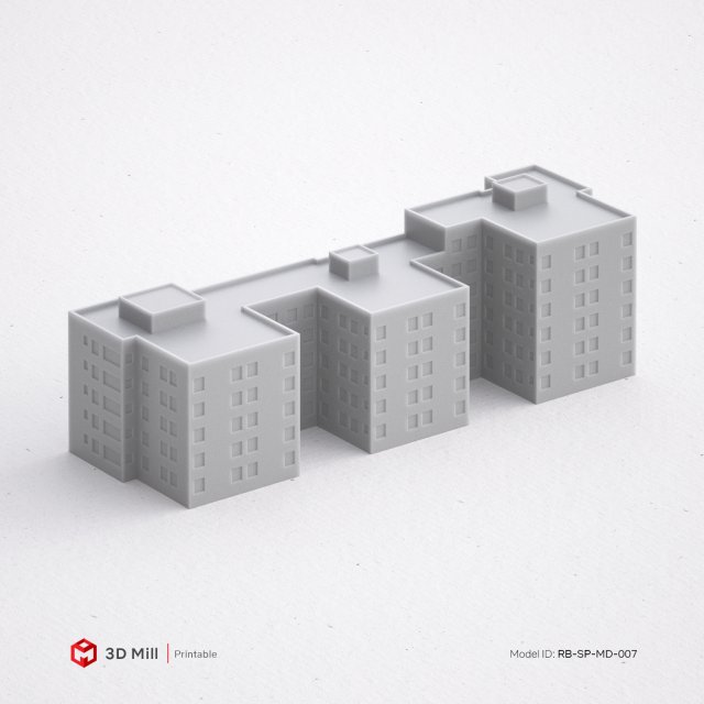 3d print miniature building rb-sp-md-007 3D 打印模型 .c4d .max .obj .3ds .fbx .stl .blend 