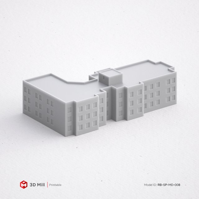 3d print miniature building rb-sp-md-008 Modelo de impresión 3D .c4d .max .obj .3ds .fbx .stl .blend 
