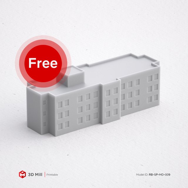 free 3d print miniature building rb-sp-md-009 Modello di stampa 3D .c4d .max .obj .3ds .fbx .stl .blend 