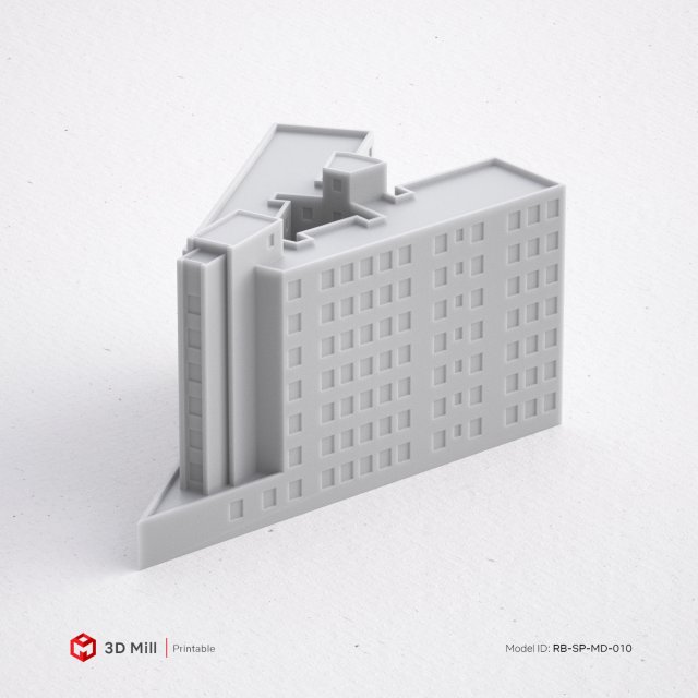 3d print miniature building rb-sp-md-010 3D Принт Модель .c4d .max .obj .3ds .fbx .stl .blend