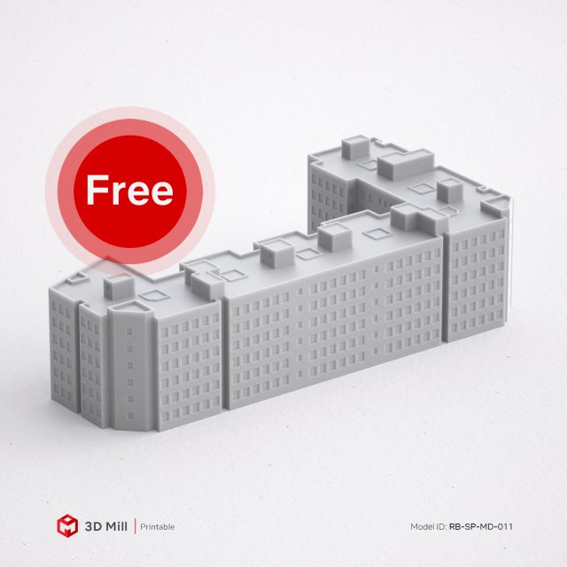free 3d print miniature building rb-sp-md-011 3D-Druckmodell .c4d .max .obj .3ds .fbx .stl .blend 