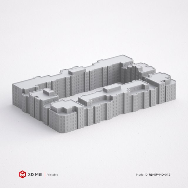 3d print miniature building rb-sp-md-012 3D-printmodel .c4d .max .obj .3ds .fbx .stl .blend 