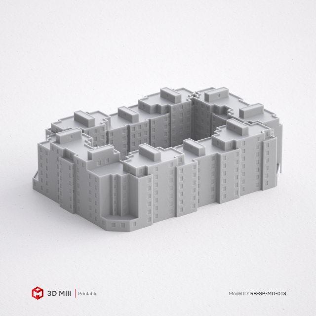 3d print miniature building rb-sp-md-013 3D 프린트 모델 .c4d .max .obj .3ds .fbx .stl .blend 