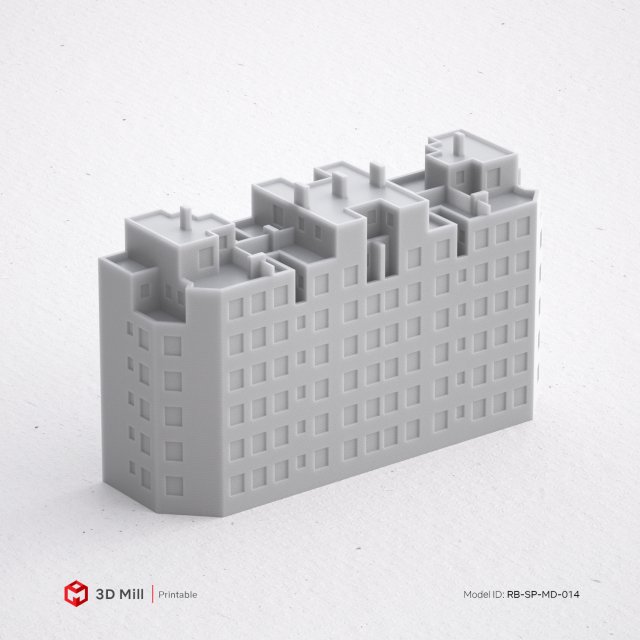 3d print miniature building rb-sp-md-014 Model do druku 3D .c4d .max .obj .3ds .fbx .stl .blend 
