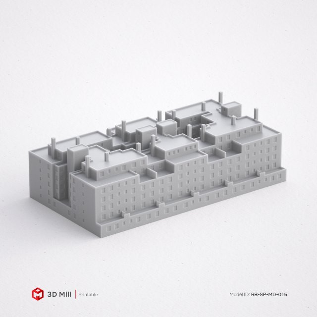 3d print miniature building rb-sp-md-015 3D-printmodel .c4d .max .obj .3ds .fbx .stl .blend 