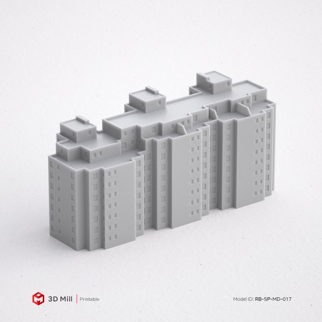 3d print miniature building rb-sp-md-017 3D Print Model .c4d .max .obj .3ds .fbx .stl .blend 