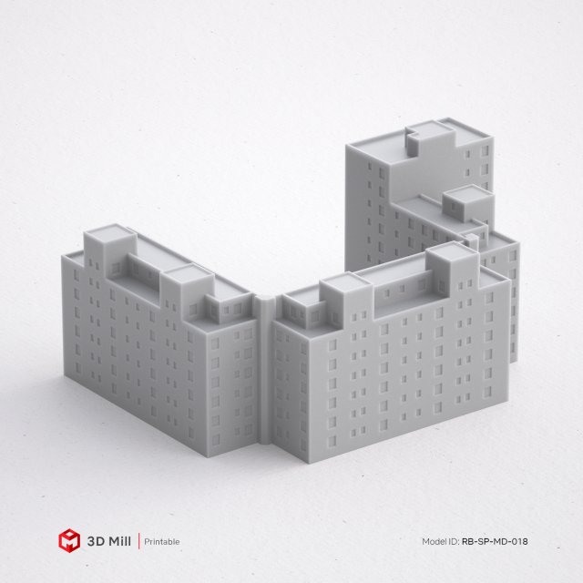3d print miniature building rb-sp-md-018 Modello di stampa 3D .c4d .max .obj .3ds .fbx .stl .blend 