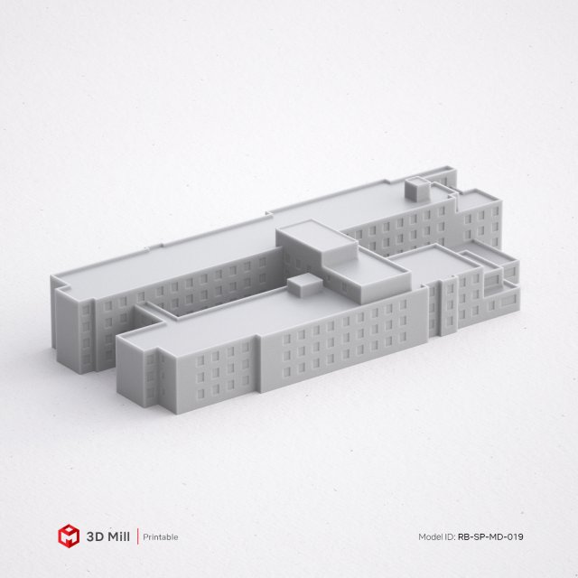 3d print miniature building rb-sp-md-019 3D Принт Модель .c4d .max .obj .3ds .fbx .stl .blend 