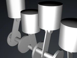 voiture &agrave; piston avec animation Modèle 3D