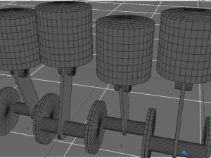 piston car with animation 3D 모델