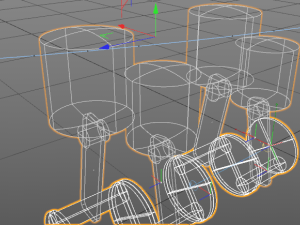 piston car with animation 3D 모델