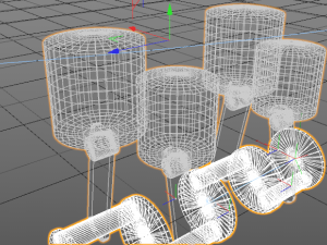 piston car with animation 3D 모델