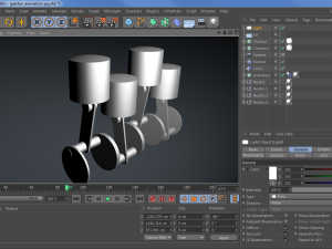 piston car with animation 3D 모델