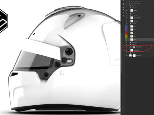 Bell KC7 CMR rear spoiler 2D PSD template CG Textures